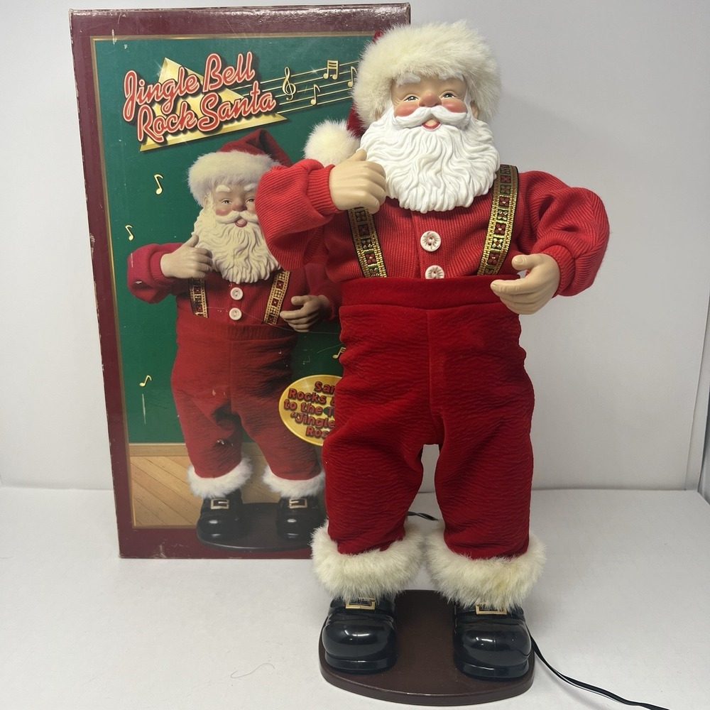 Jingle Bell Rock Santa Claus Animated Dancing Musical 1998 First Edition Plush - Picture 7 of 16